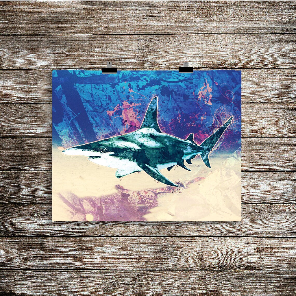Shark Nautical Decor Ocean Fish Painting - Image 4