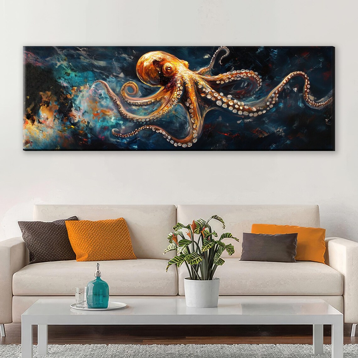 Panoramic Octopus Ocean-Inspired Wall Art Print - Image 5
