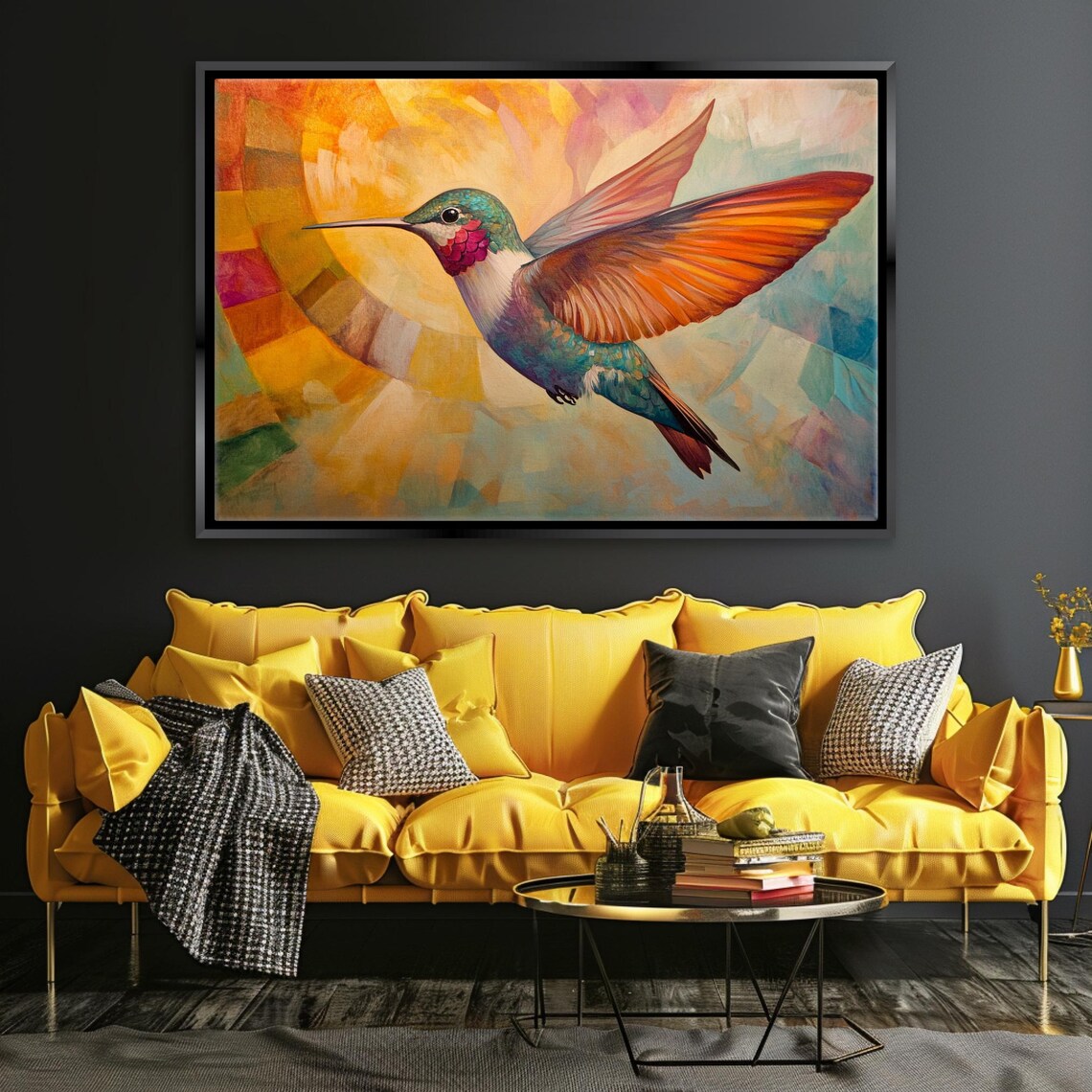 Art Deco Hummingbird Art Print, Bird Lover Decor - Image 4