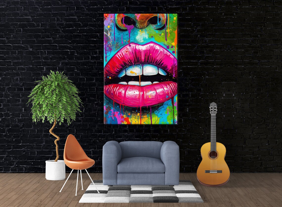 Luscious Lips Abstract Art Print, Women's Allure - Image 3