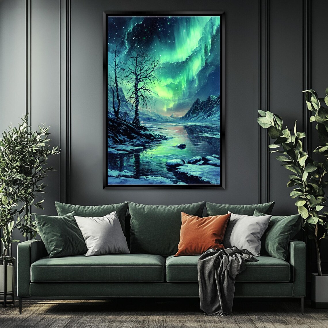 Aurora Borealis Night Sky Art Print, Northern Lights - Image 4