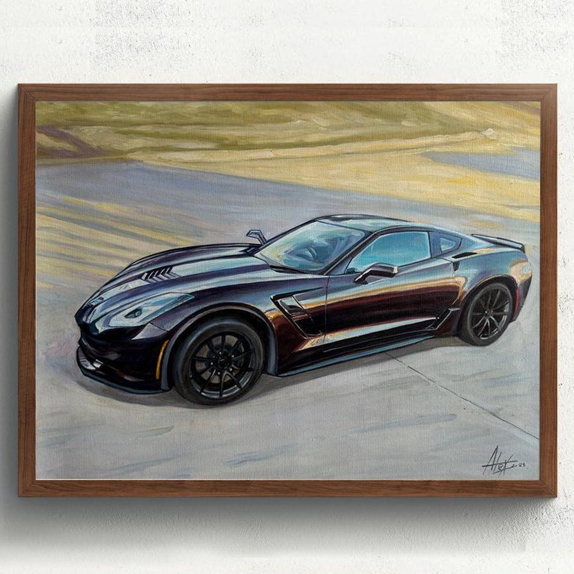Personalized Car Portrait in Oil, Custom Vehicle Art Print