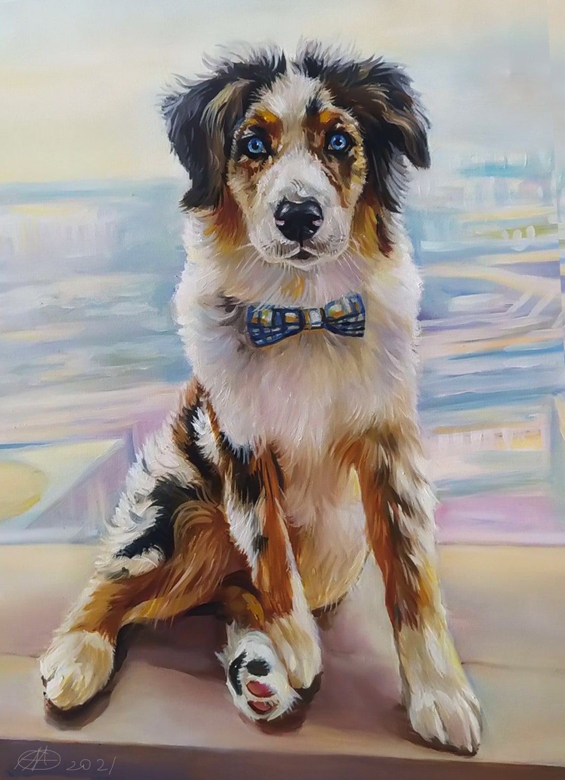 Custom Pet Portraits Painting Dog Portraits Dog Painting Oil Painting On Handmade Pet Portrait Custom Dog Portrait Fathers Day Gift - Image 2