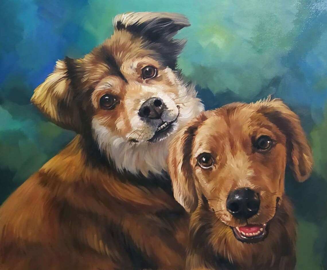 Custom Dog Portrait, Oil Painting Style Art Print - Image 3