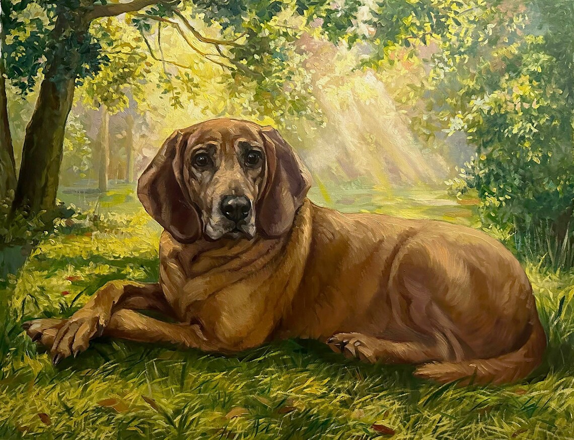 Custom Oil Pet Portrait Painting of Dog, Cat or Horse