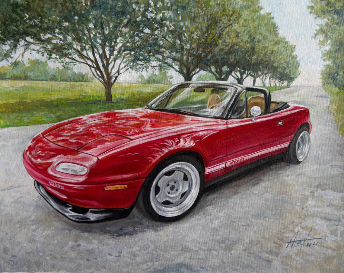 Custom Vehicle Portrait, Personalized Oil Painting Art Print - Image 2
