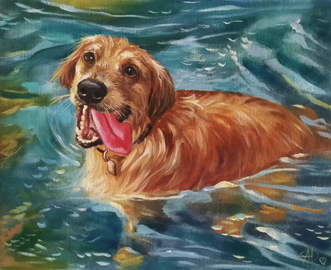 Portrait Of A Dog Portrait Of A Pet Personal Portrait Of A Dog Portrait Oil On Portrait Of A Handmade Pet Portrait As A Gift - Image 2