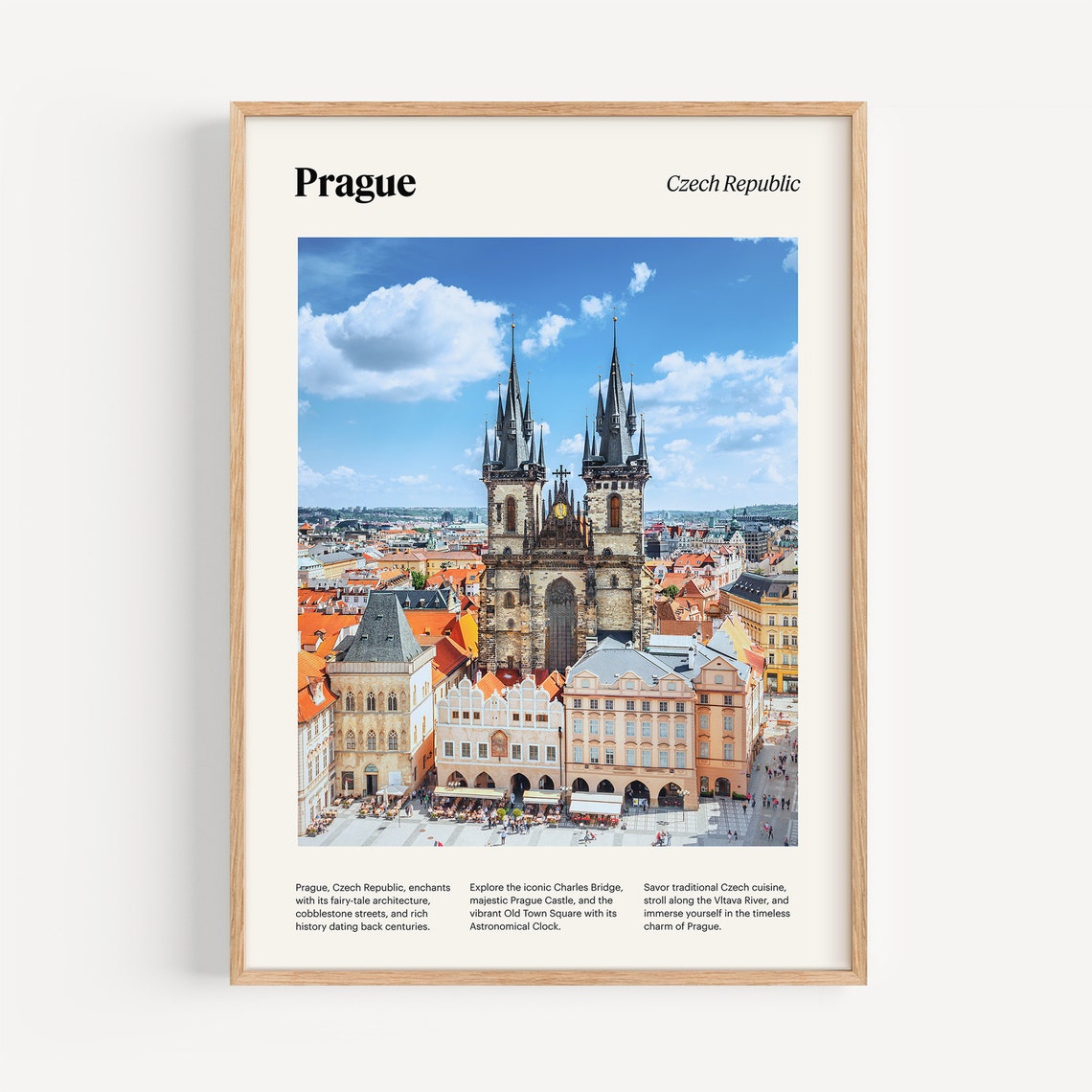 Prague Old Town Square Tyn Church Spires Czech Travel Poster - Image 4