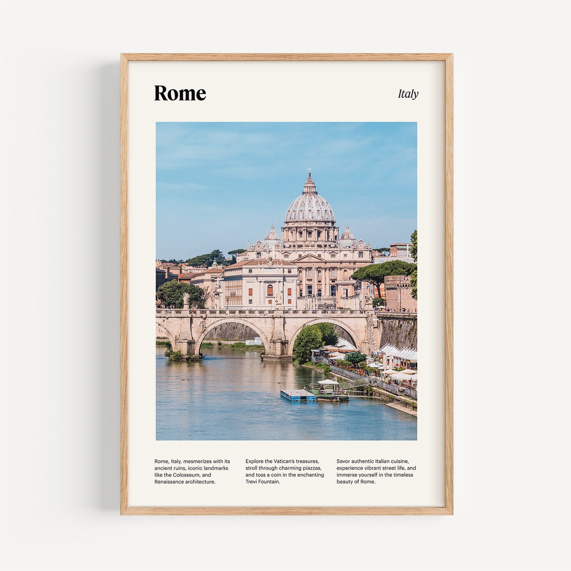 Rome St Peter's Basilica Vatican Tiber River View Travel Poster - Image 4