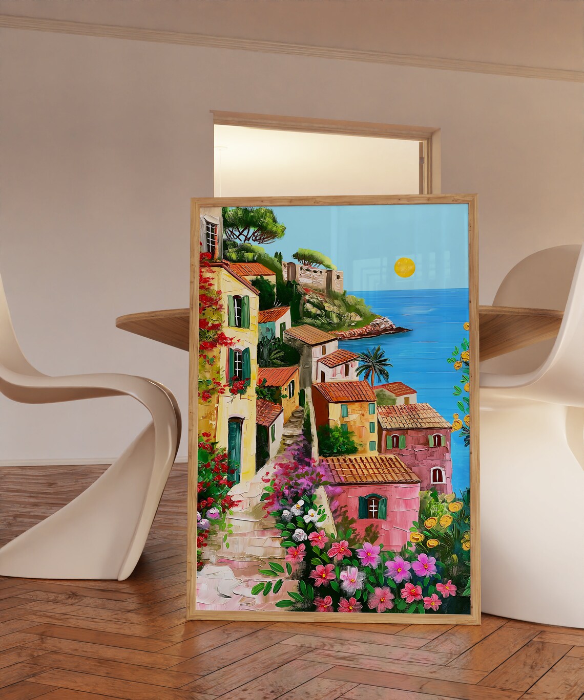 Positano Italy Amalfi Coast Cliffside Village Sea View Poster - Image 3