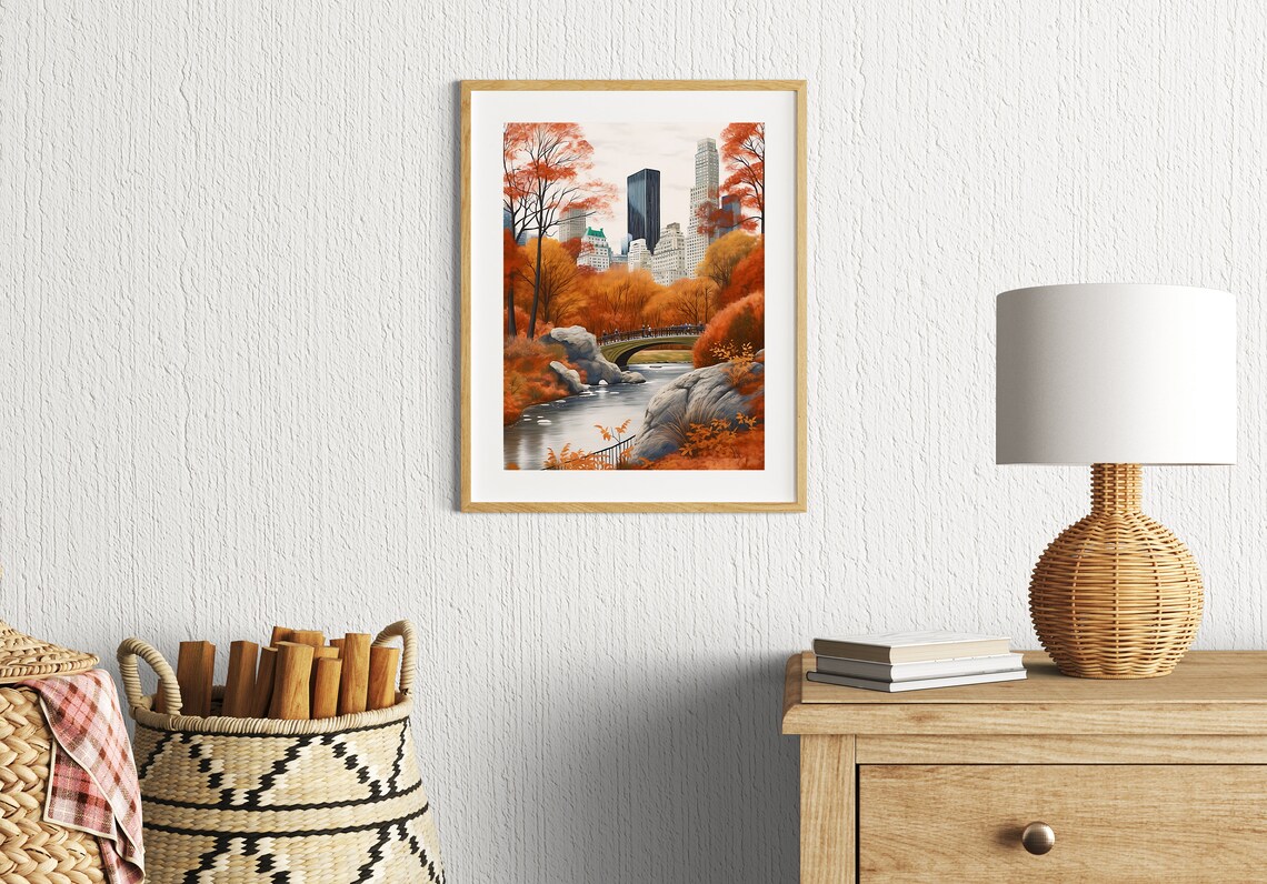 Central Park Autumn Illustration, New York Art Print - Image 2