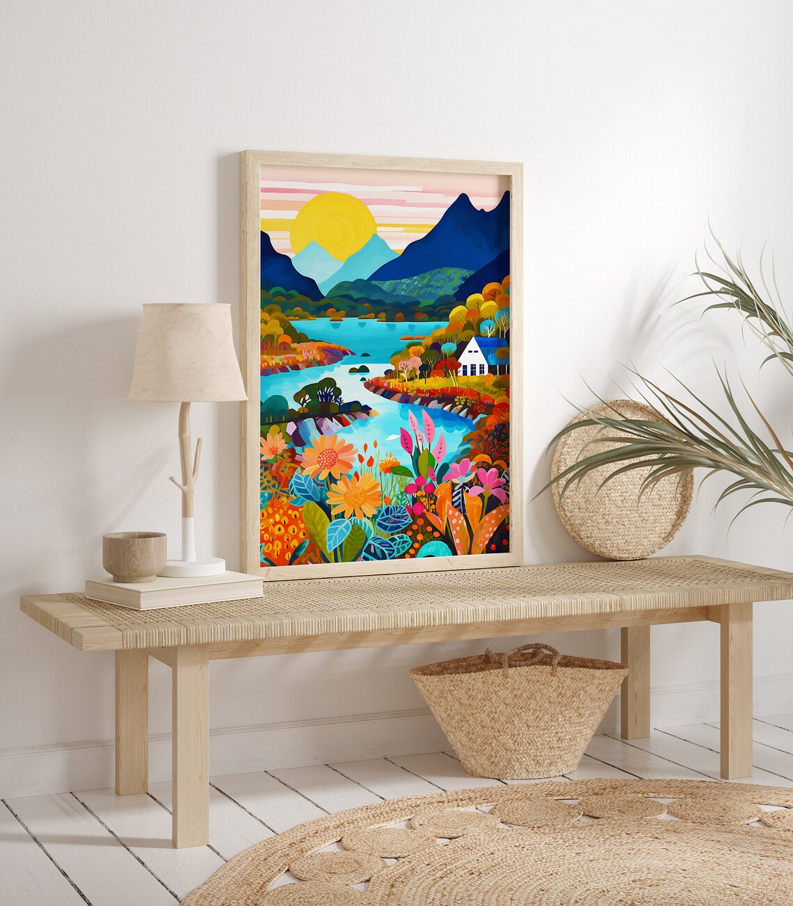 Abstract Mountain Art Print, Maximalist Patchwork Style - Image 3