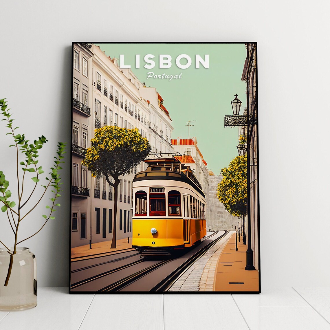 Lisbon Portugal Travel Illustration Art Print