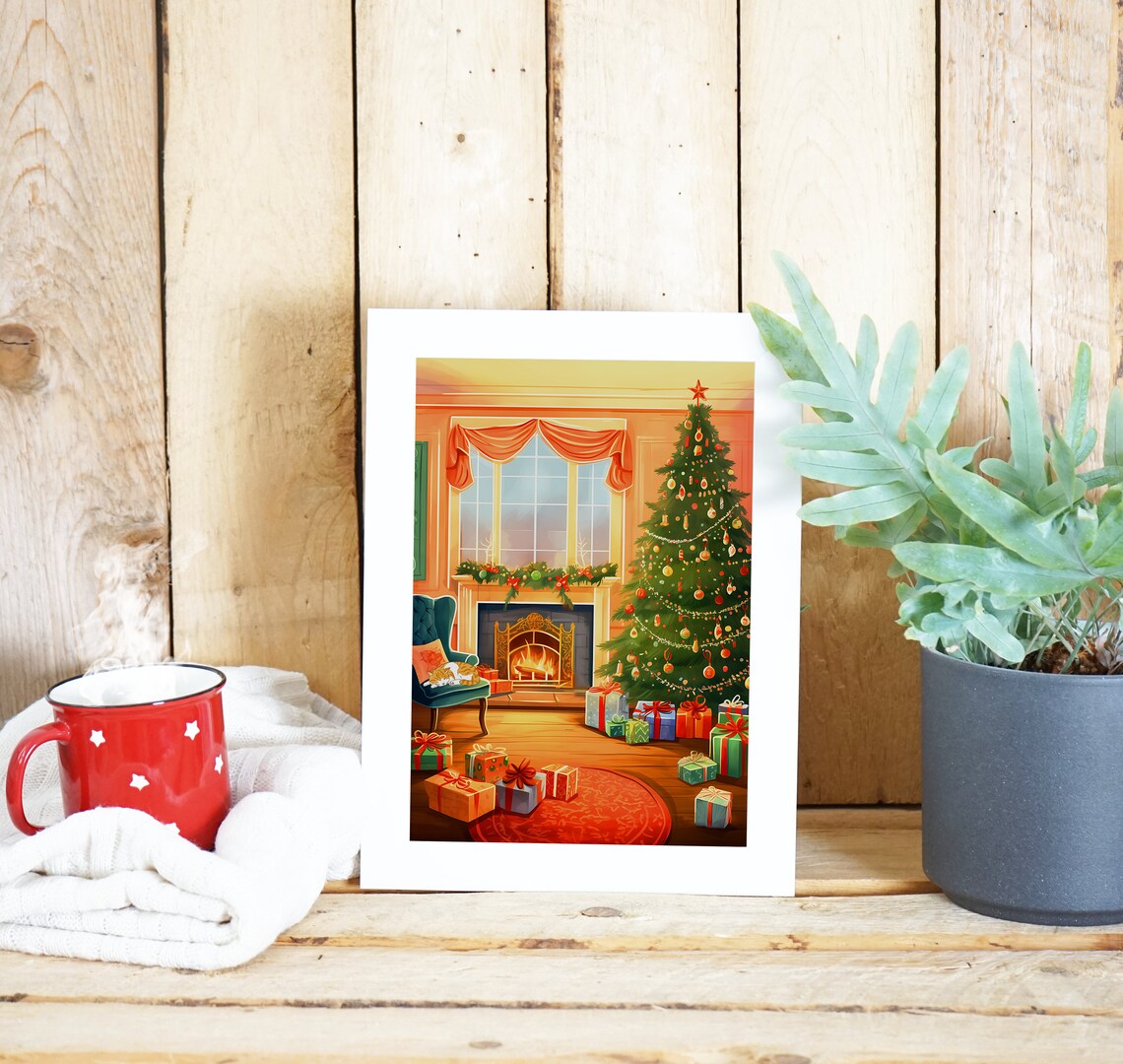 Christmas Scene Art Print, Holiday Wall Art - Image 3