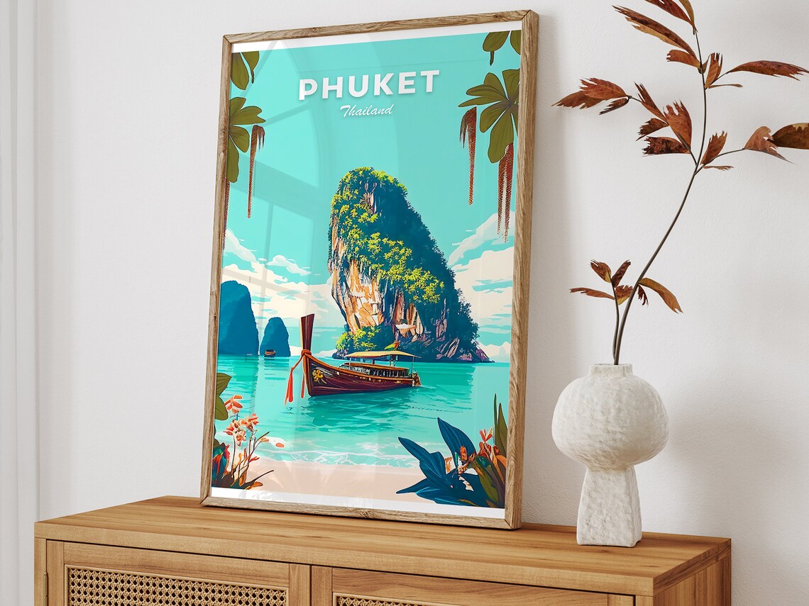 Phuket Travel Poster, Thailand and Phi Phi - Image 2