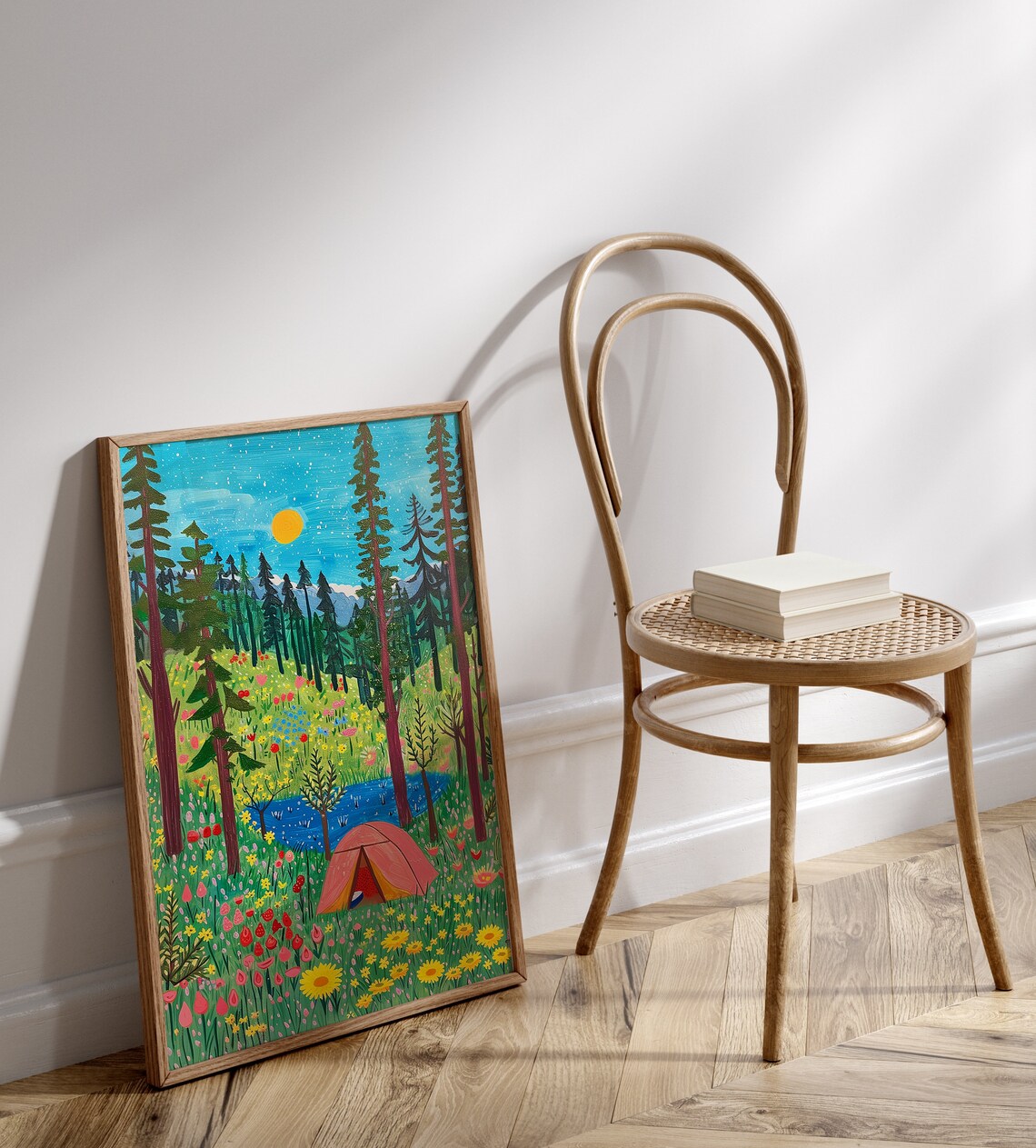 Camping Day Art Print, Forest-Themed Home Decor - Image 3