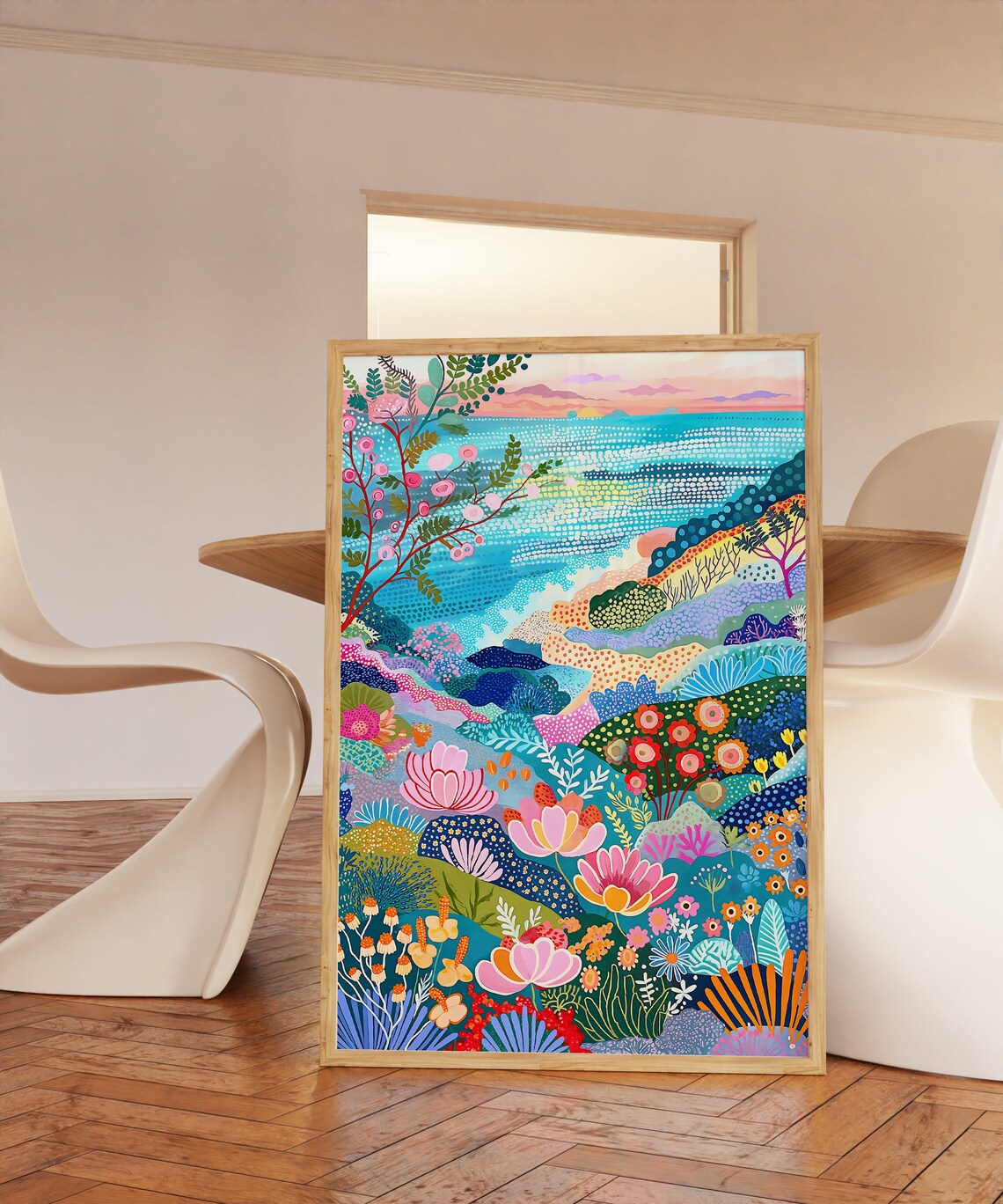 Seascape Illustration, Spring Floral Art Print - Image 3