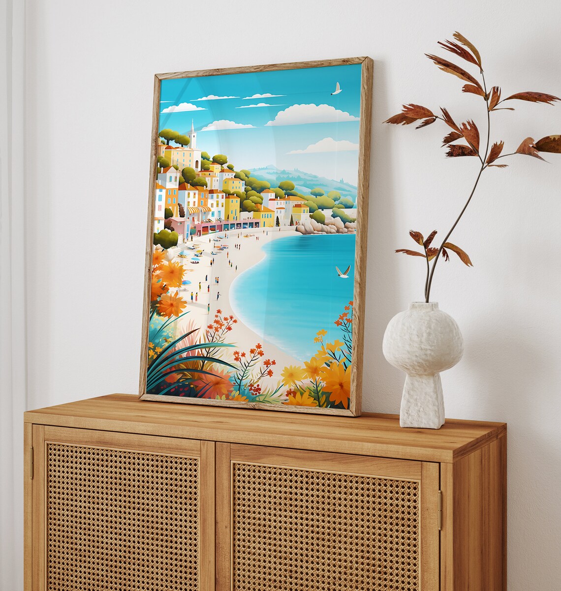 Mediterranean Riviera Art Print, France Travel Poster - Image 3