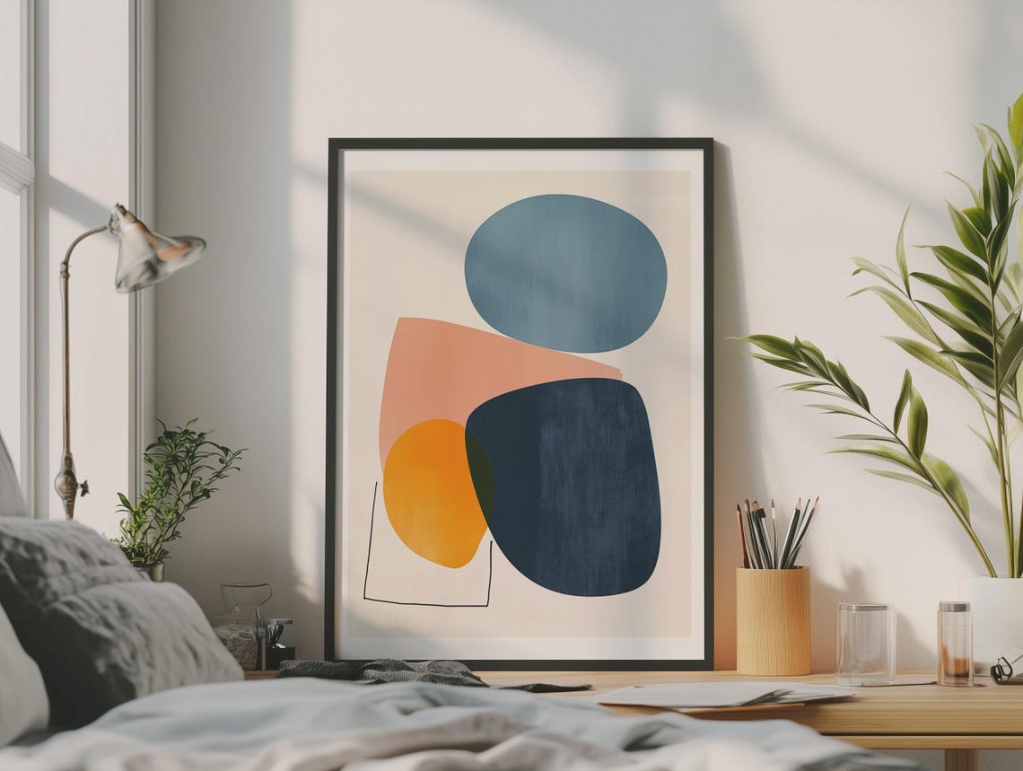 Colorful Pastel Abstract Geometric Shapes Minimalist Wall Art - Image 4