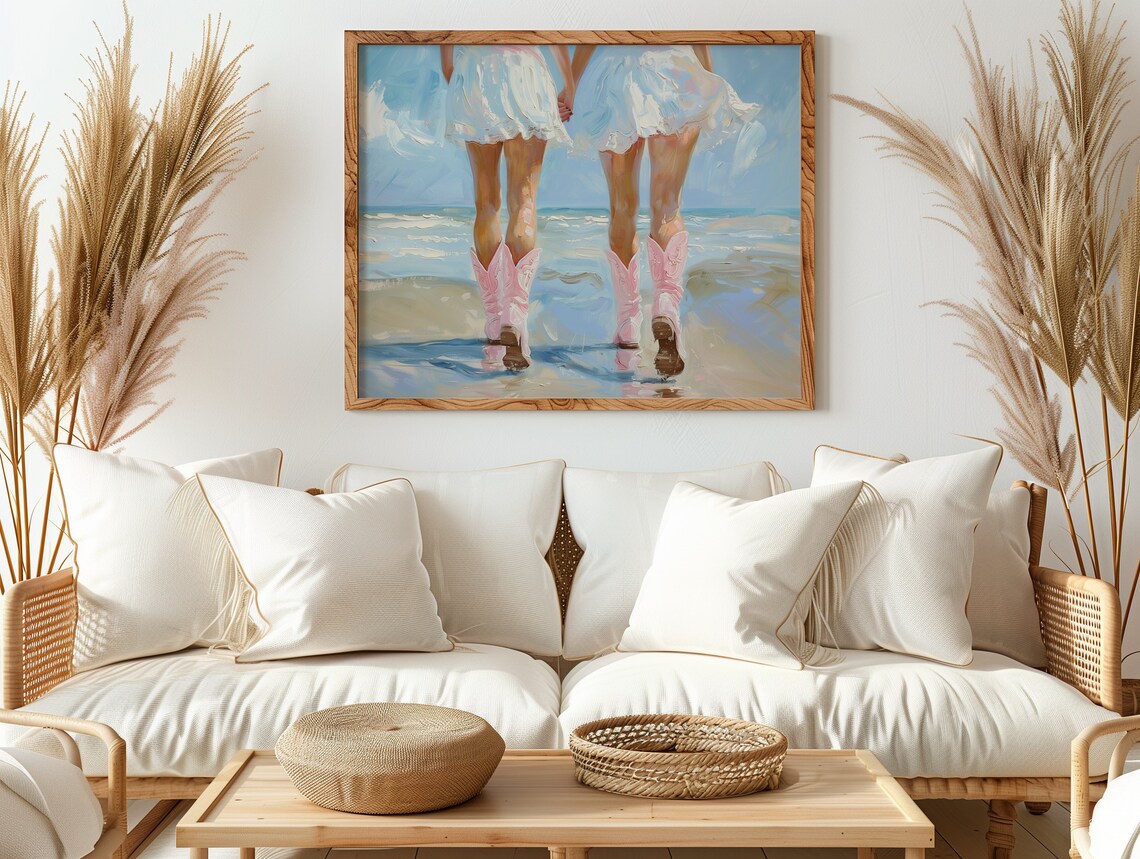 Coastal Cowgirl Dorm Room Art Print, Preppy Boho - Image 4