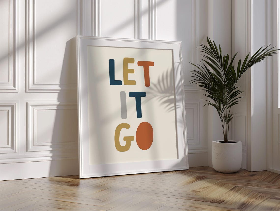 Let It Go Colorful Block Letter Typography Motivation Poster - Image 3