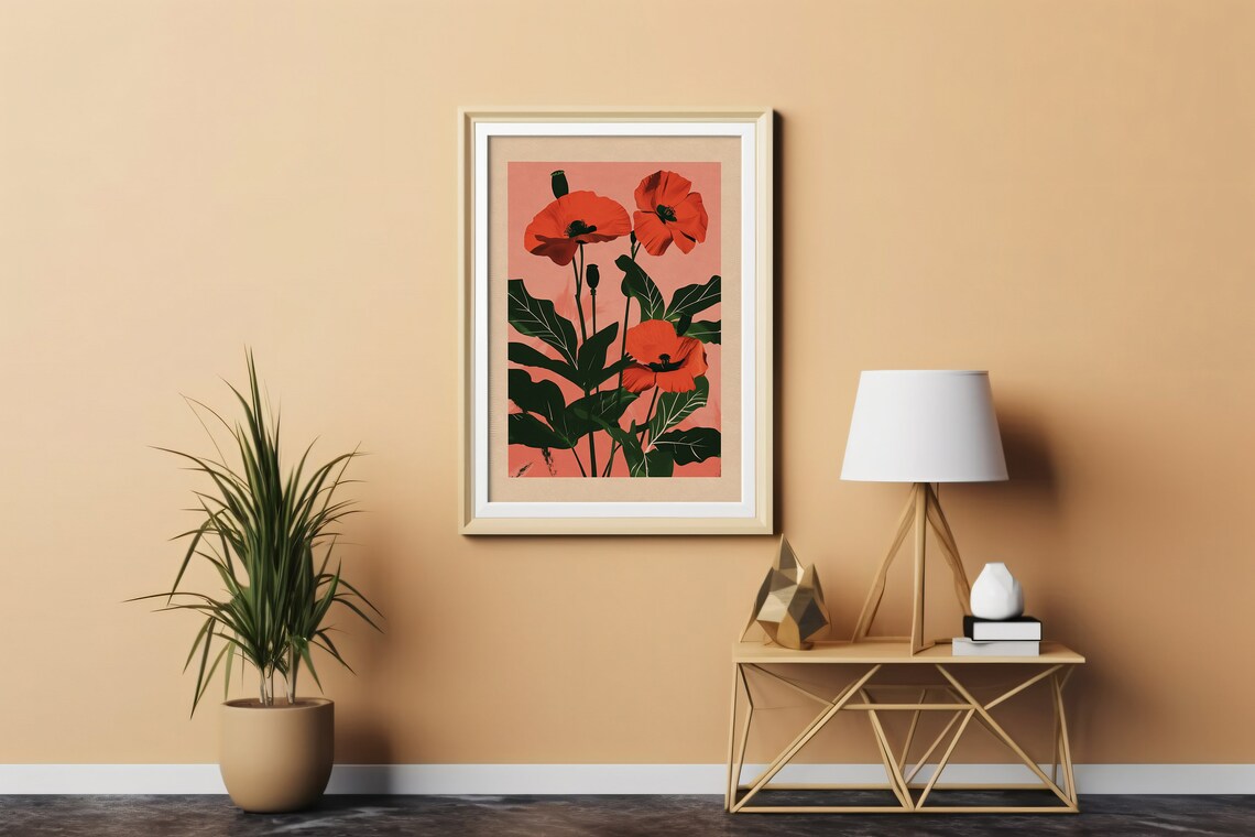 August Birth Flower Poppies Botanical Art Print - Image 4