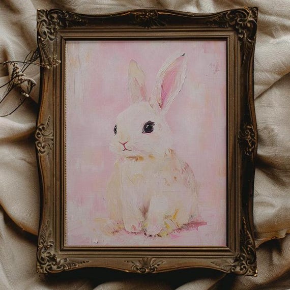 Pink Easter Wall Art Pink Bunny Easter Decor For Nursery Wall Art Baby Animal Prints For Nursery Decor Pink Wall Art For Girl Room
