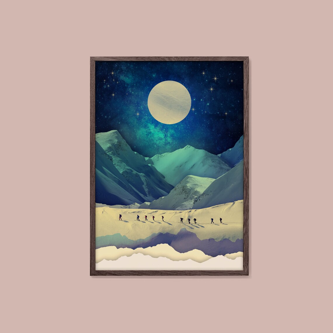 Mountain Art Print, Ski Touring Activities - Image 3