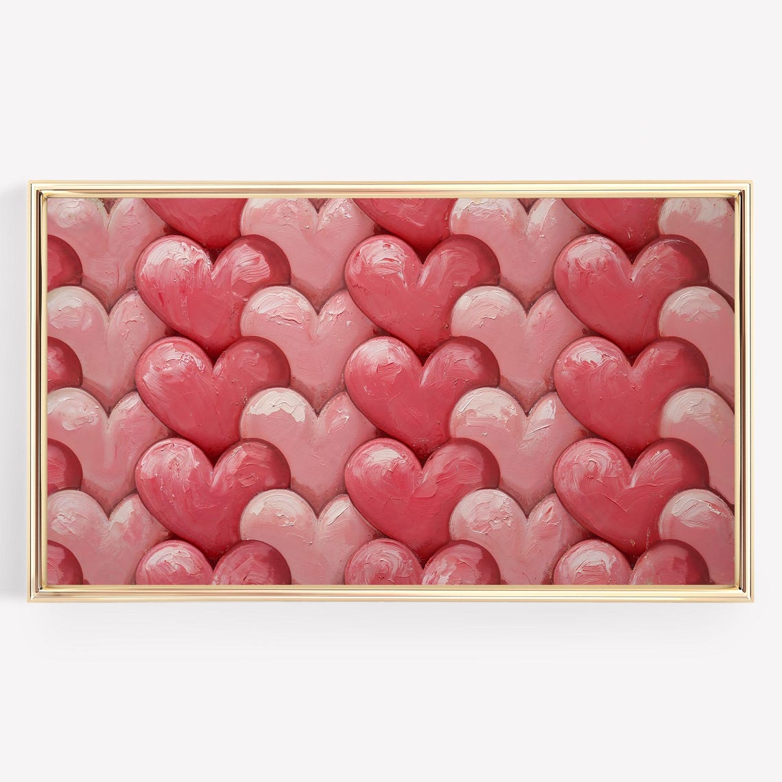 Pink Hearts 3D Painted Pattern Romantic Valentine's Day Wall Art - Image 3
