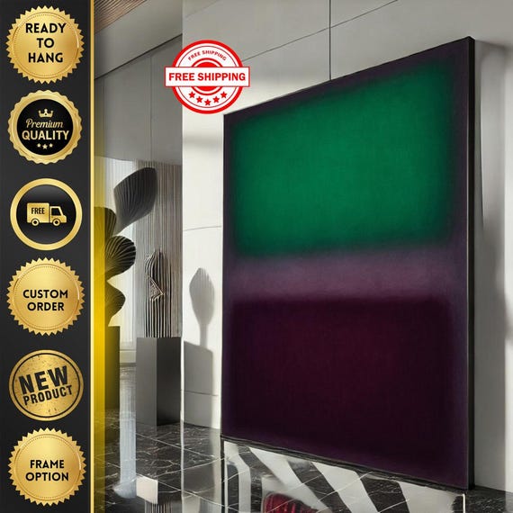 Mark Rothko Green And Purple Canvas Iconic Color Field Painting Reproduction For Bold Modern Interiors