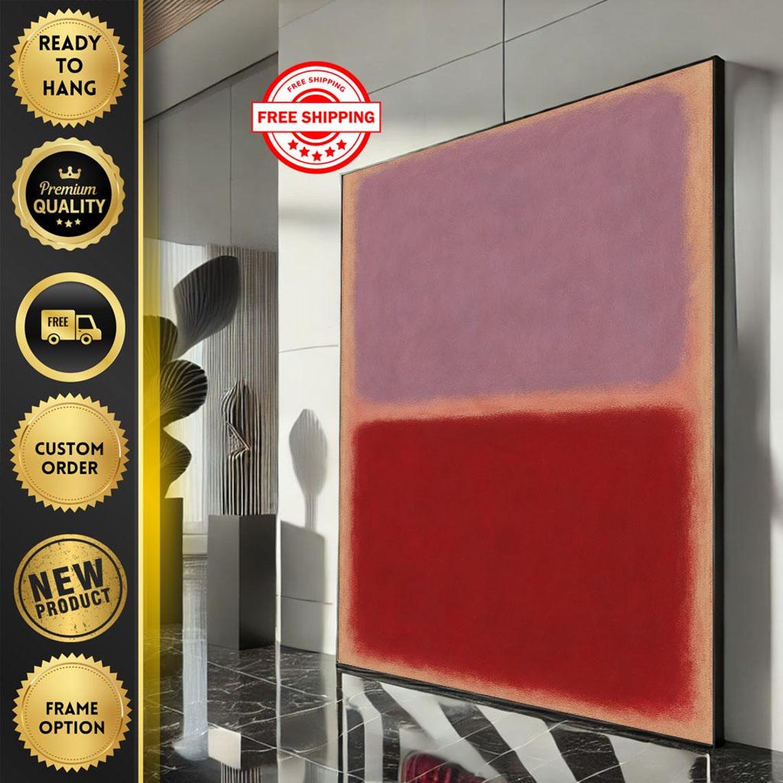 Mark Rothko Inspired Purple and Red Bold Color Field Art Poster