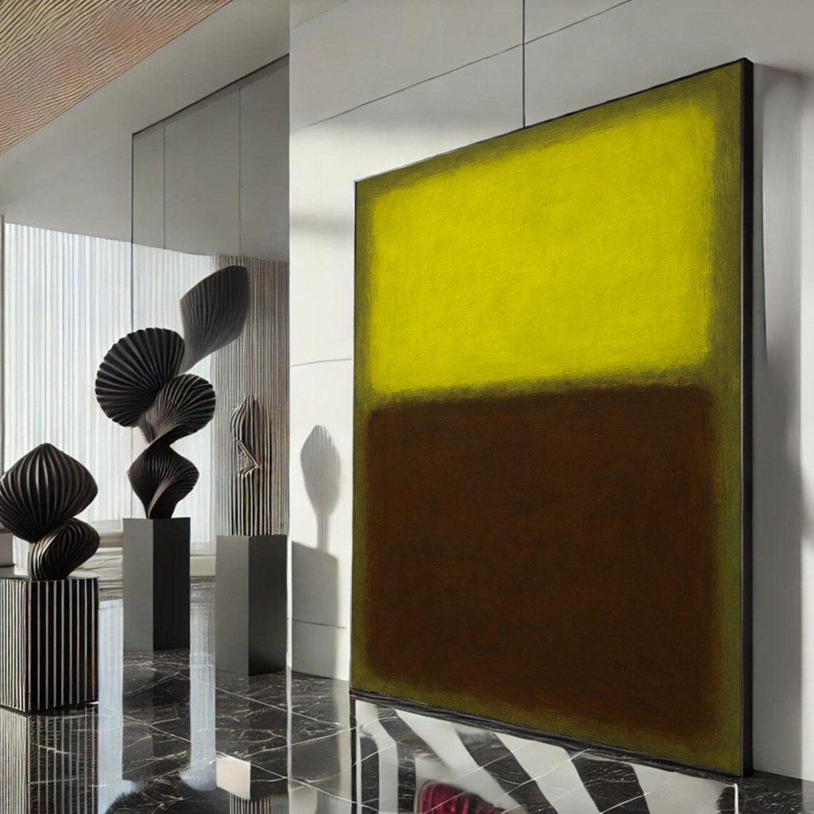 Rothko Style Color Field Abstract Golden Yellow Deep Brown Poster