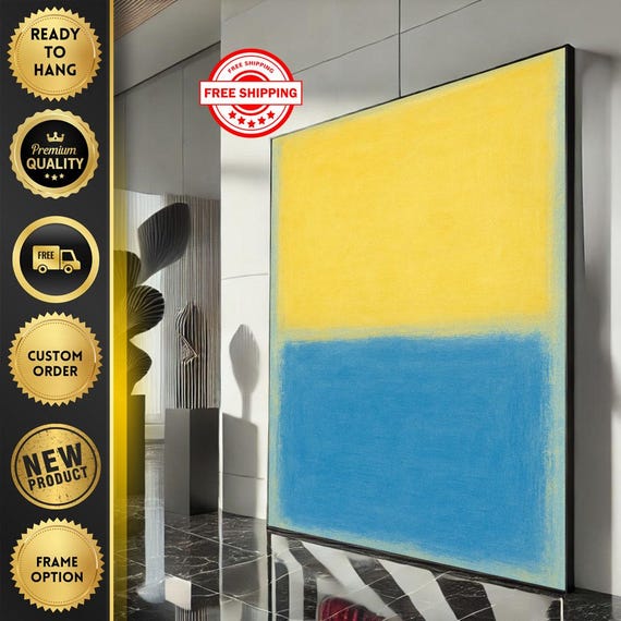 Mark Rothko Yellow And Blue Canvas Iconic Color Field Painting Reproduction For Bold Modern Interiors