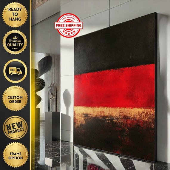 Mark Rothko Black And Red Canvas Iconic Color Field Painting Reproduction For Bold Modern Interiors
