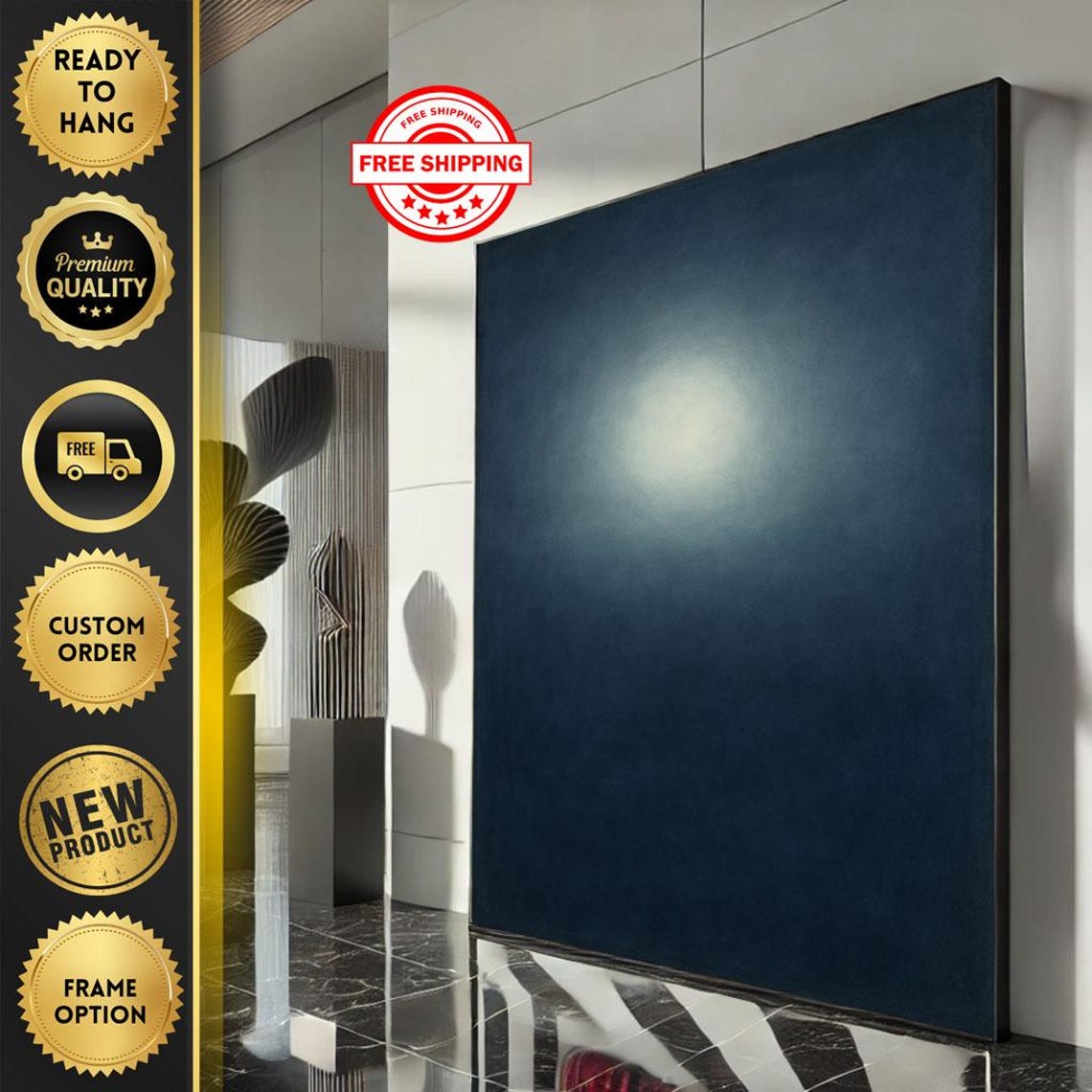 Rothko-Inspired Deep Navy Blue Minimalist Modern Abstract Poster