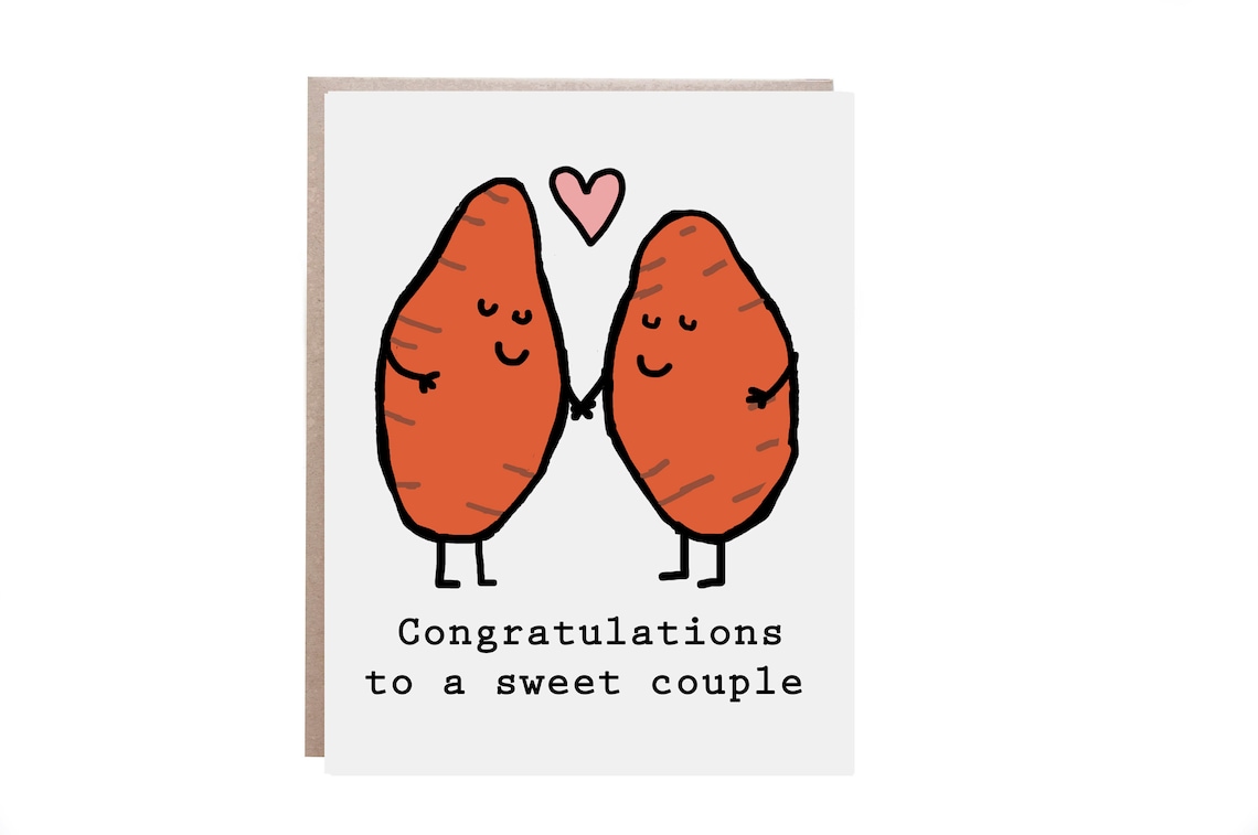 Congratulations to a Sweet Couple Sweet Potatoes Card Poster