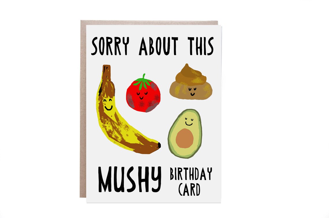 Birthday Card Sentimental Birthday Card Poop Card Pun Birthday Card Avocado Card