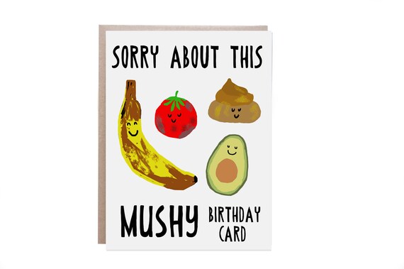 Birthday Card Sentimental Birthday Card Poop Card Pun Birthday Card Avocado Card