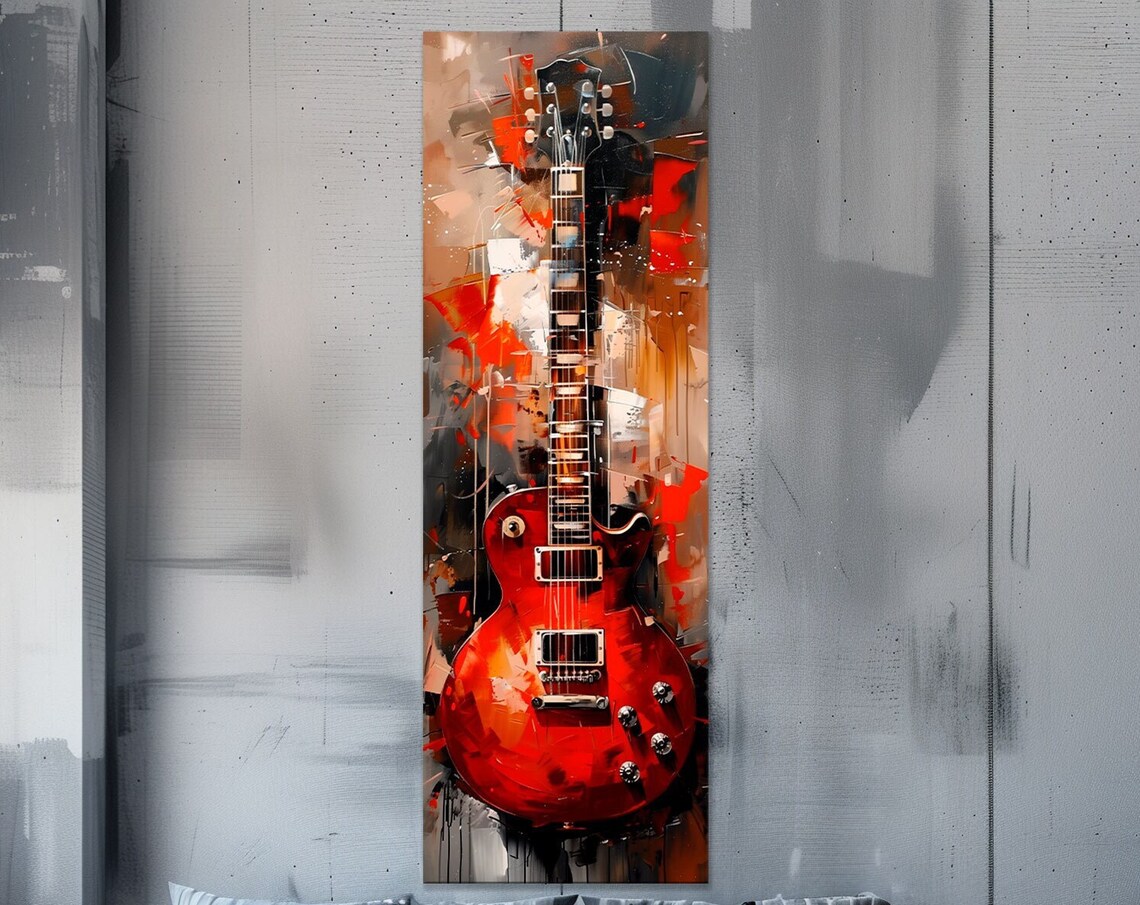Bass Guitar Art Print, Modern Music Room Decor