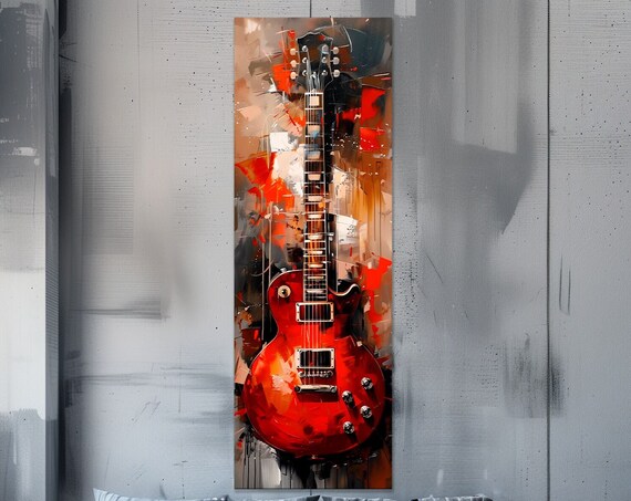 Bass Guitar Art Print, Modern Music Room Decor