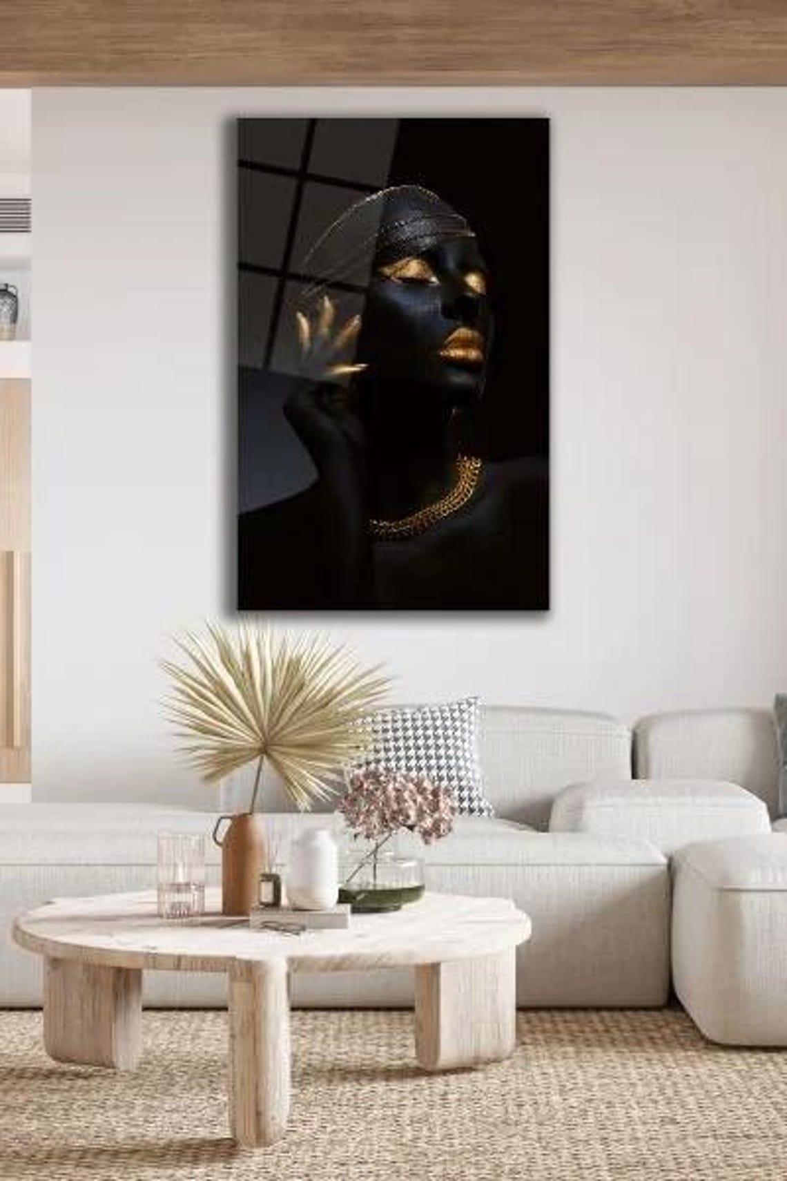 Black And Gold Midnight Elegance Dramatic Portrait Art Poster - Image 3