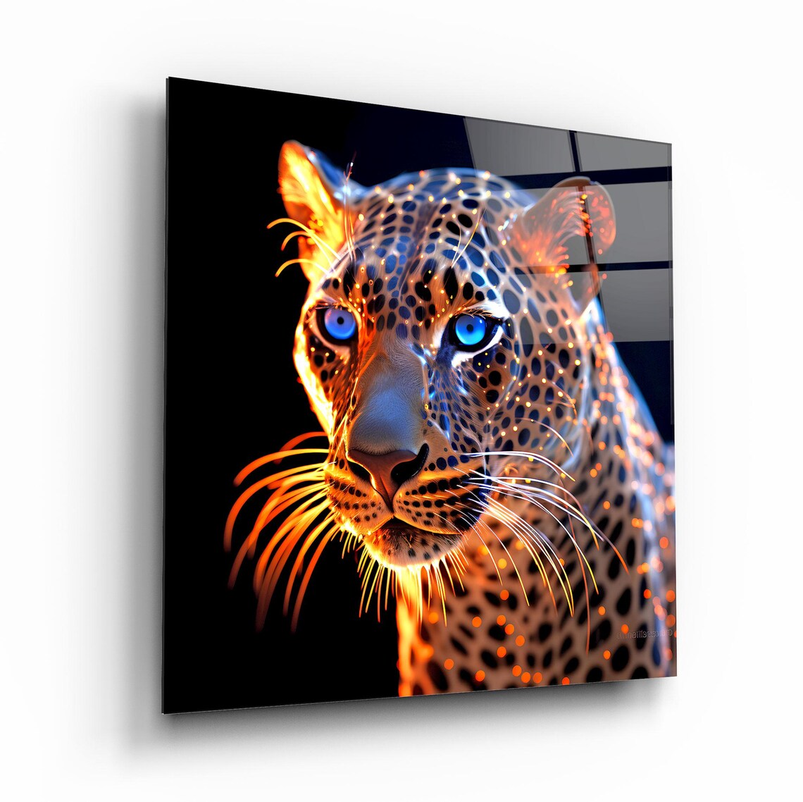 Elegant Leopard Portrait Wall Art Tempered Glass Print Modern Animal Wall Decor Luxury Glass Wall Art For Home And Office - Image 2