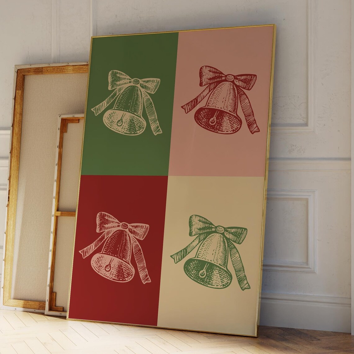 Gingle Bells Collage, Christmas Minimalist Art Print