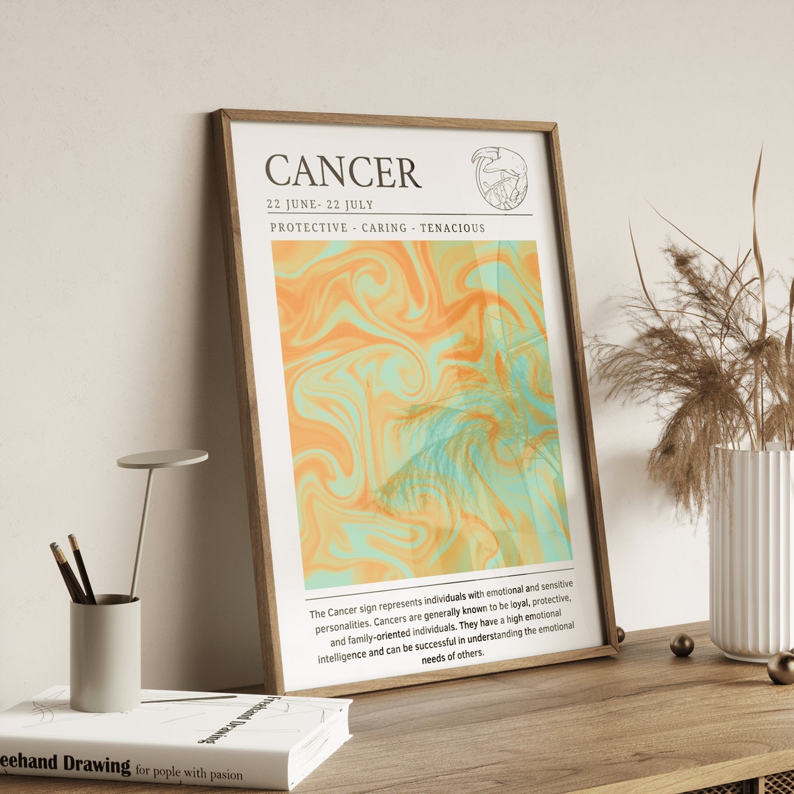 Cancer Zodiac Wall Art Astrology Gifts Cancer Star Sign Print Spiritual Wall Art Cancer Wall Art Cancer Print