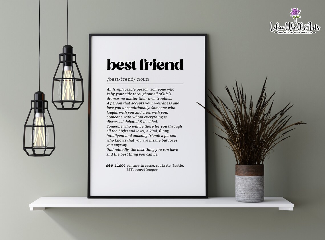 Best Friend Definition Friendship Poster Print