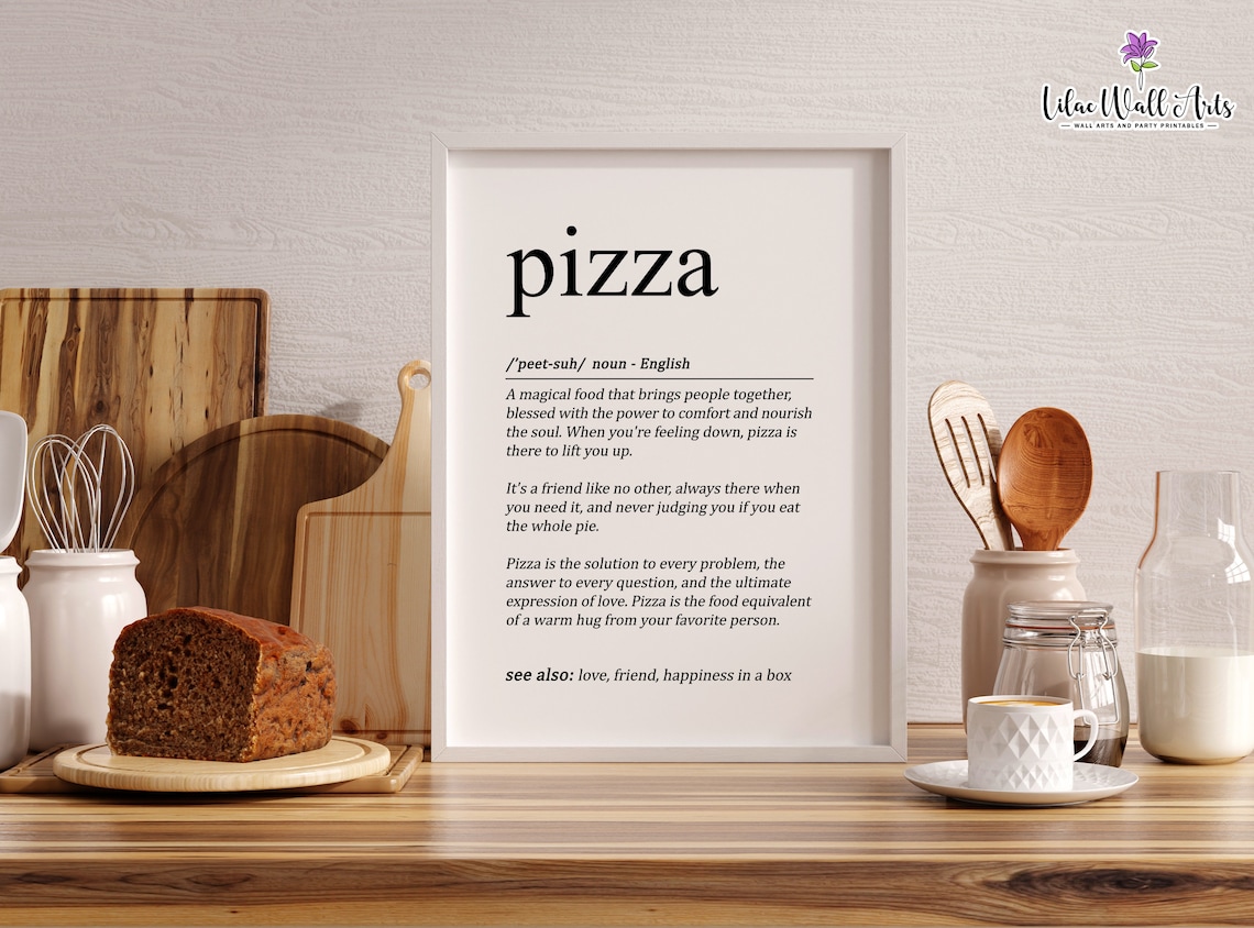 Pizza Definition Funny Kitchen Wall Art Print - Image 6