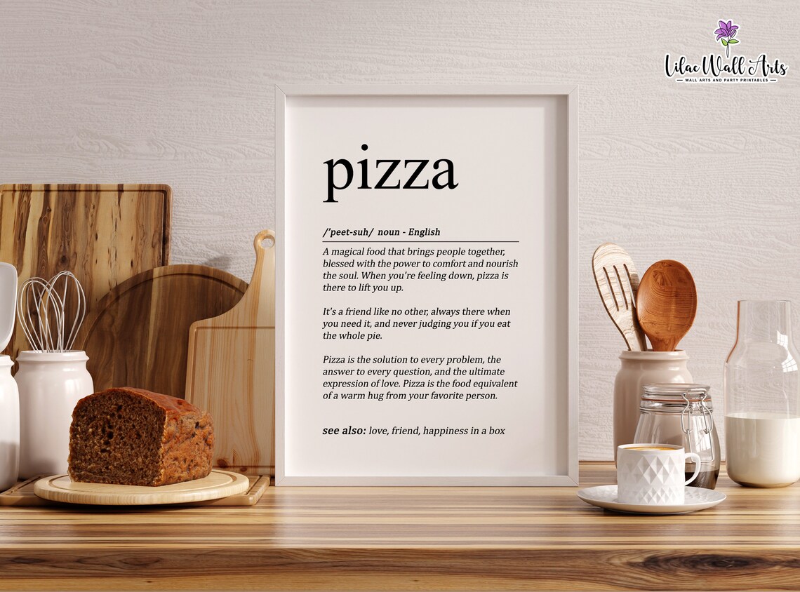 Pizza Funny Kitchen Poster, Love and Pizza - Image 6