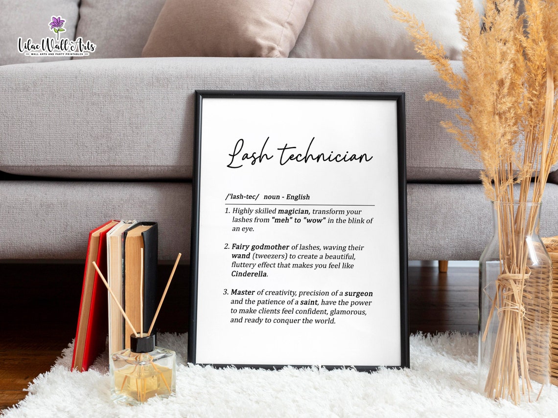 Lash Technician Definition Funny Salon Tech Dictionary Wall Print - Image 3