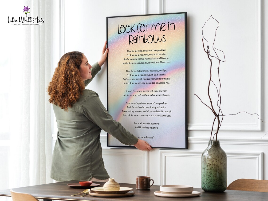Look For Me In Rainbows Memorial Gift Poster - Image 2