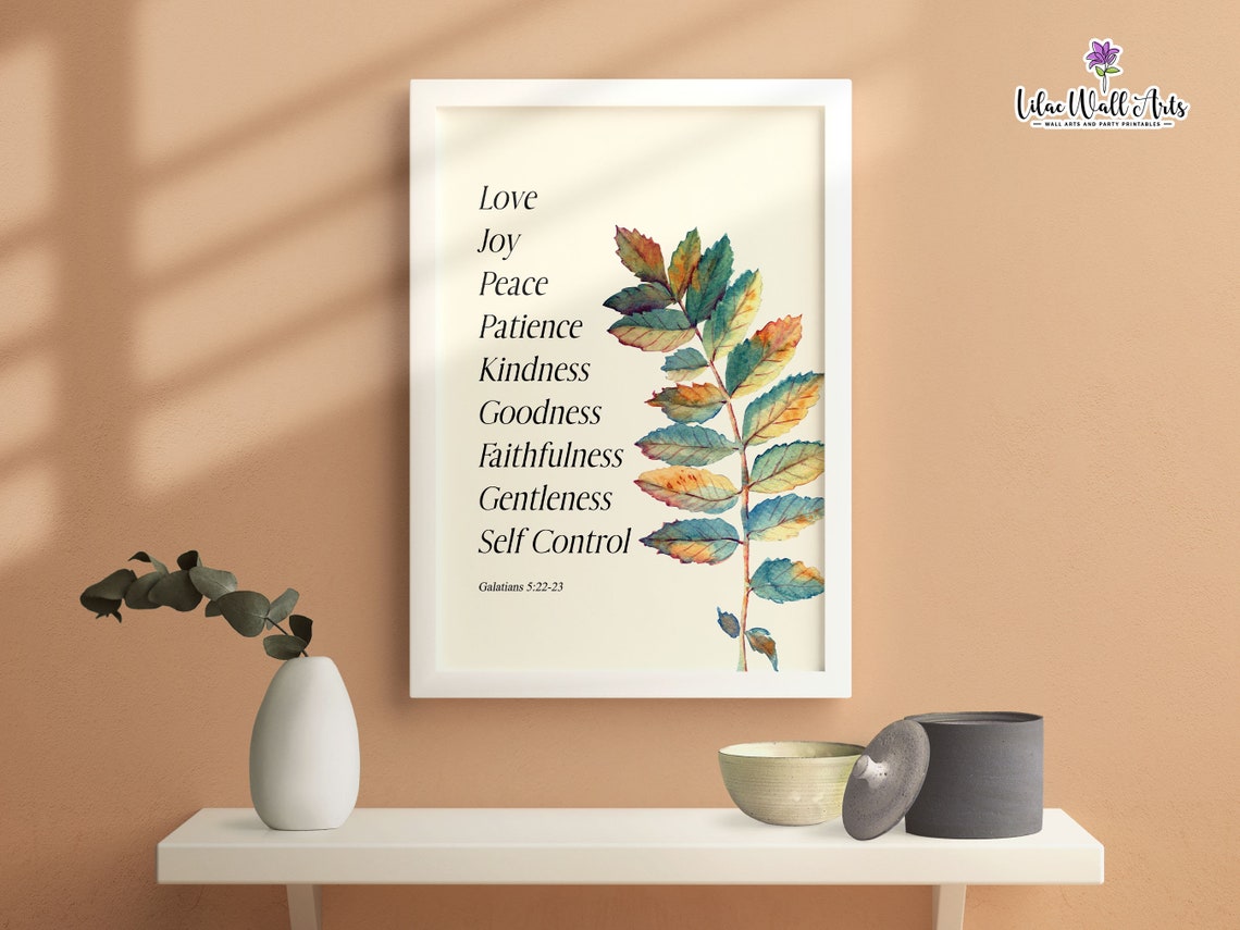 Fruit Of The Spirit Galatians 5 22 Bible Verse Wall Art Scripture Wall Art Botanical Print Christian Gift Christian Wall Dcor - Image 4